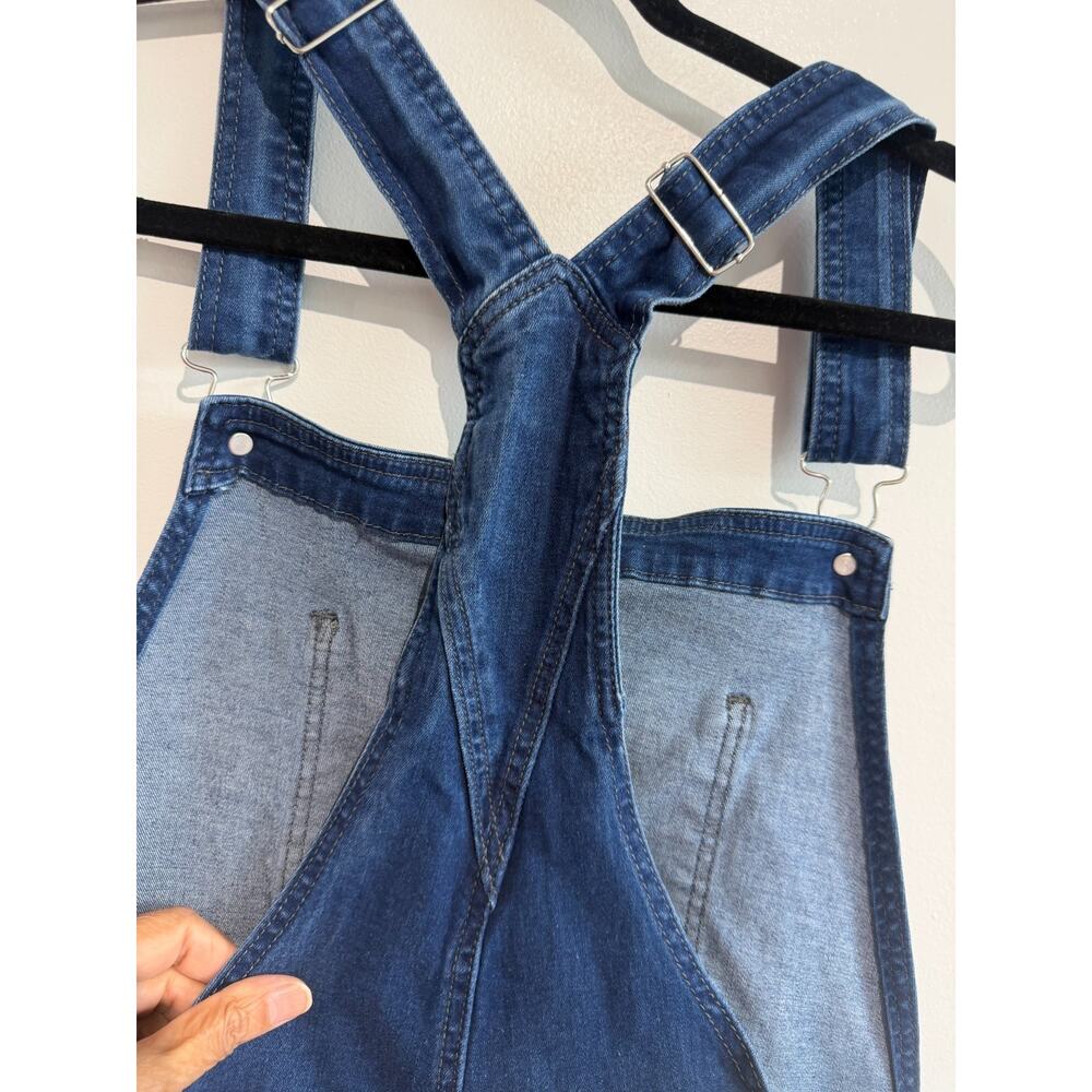 Vintage Inspired Cotton Blend Denim Overall Romper XL Blue Shortalls Utility - Picture 5 of 9